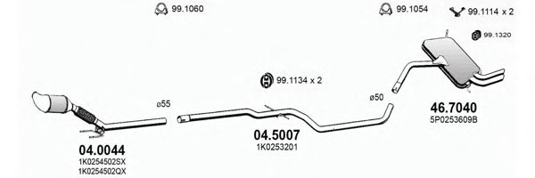 ASSO ART3615 Exhaust System